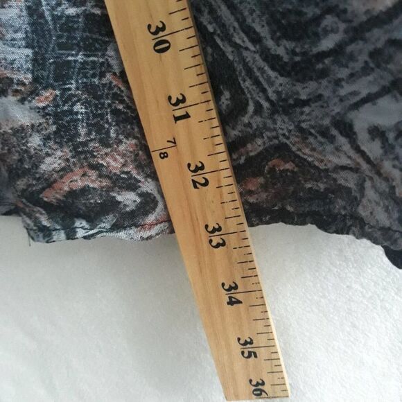 Island Beach Cover up Dress Womens Medium Brown Black Blue Abstract Rayon Tie - Picture 7 of 9